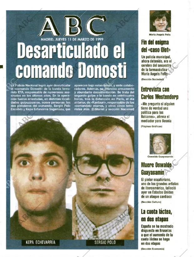 ABC MADRID 11-03-1999 página 1