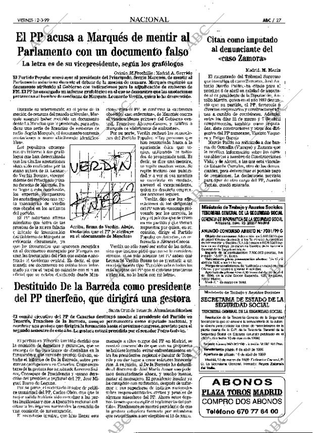 ABC MADRID 12-03-1999 página 27