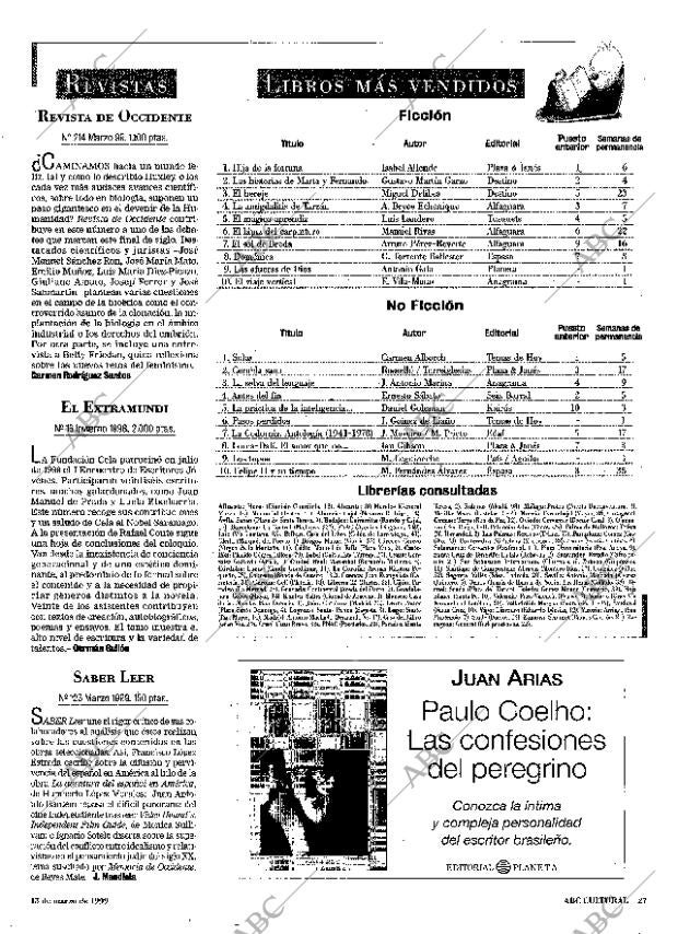 CULTURAL MADRID 13-03-1999 página 27