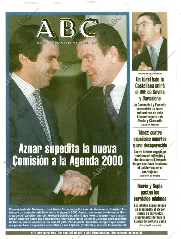 ABC MADRID 19-03-1999 página 1