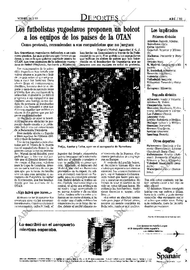 ABC MADRID 26-03-1999 página 85