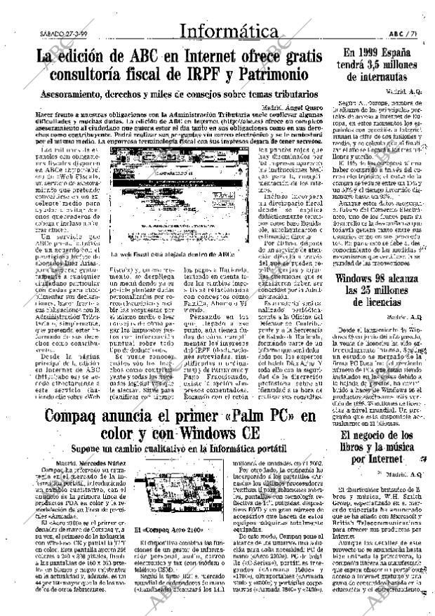 ABC MADRID 27-03-1999 página 71