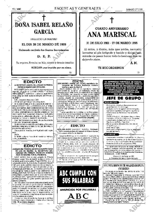 ABC MADRID 27-03-1999 página 92