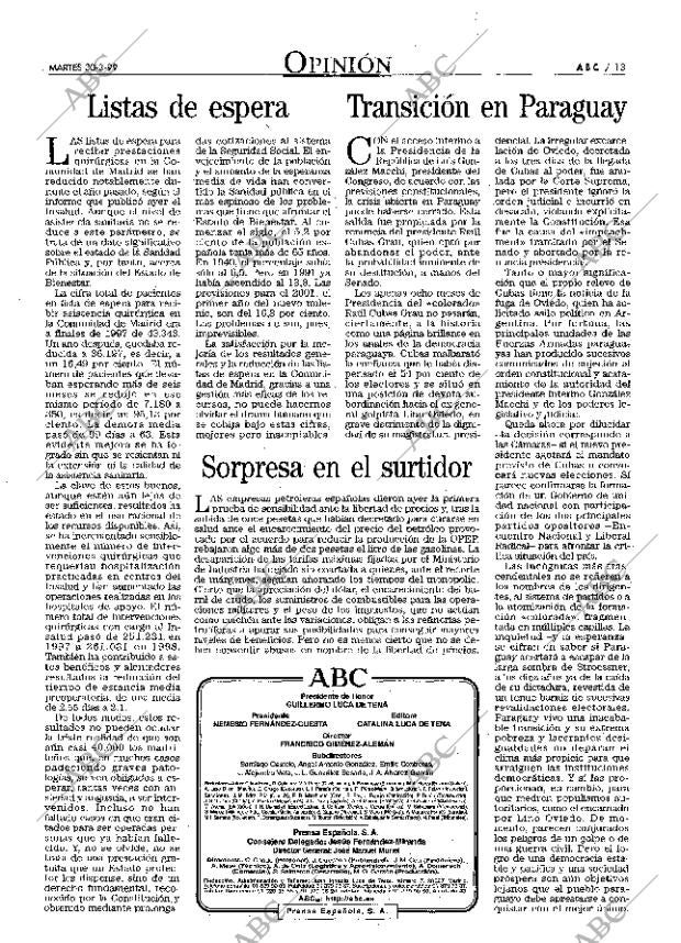 ABC MADRID 30-03-1999 página 13