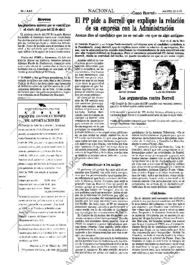 ABC MADRID 30-03-1999 página 20