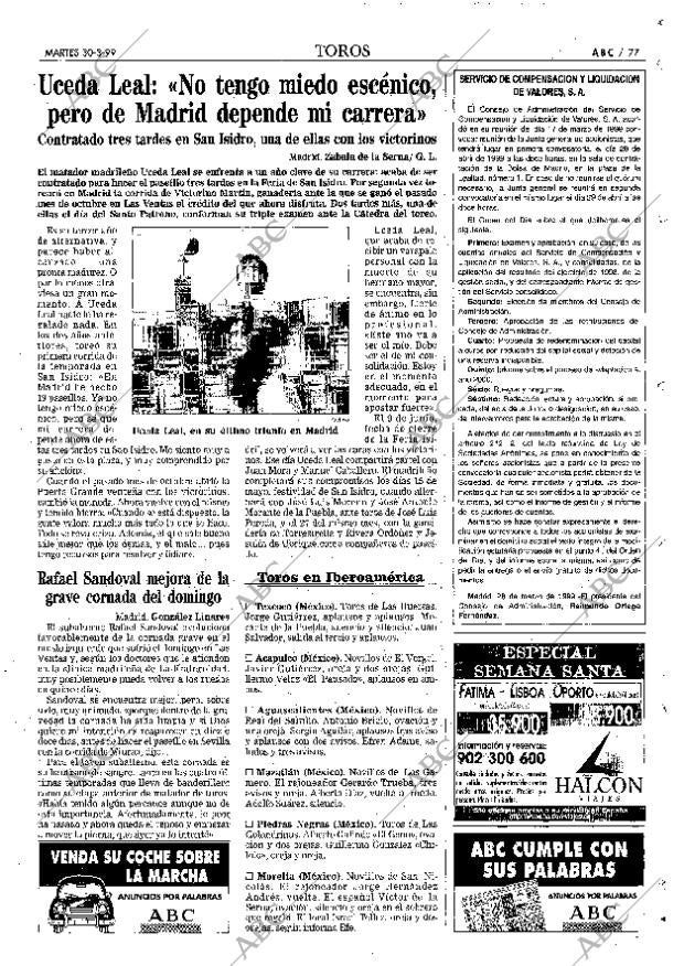 ABC MADRID 30-03-1999 página 77