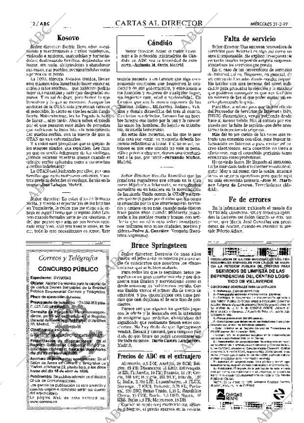 ABC MADRID 31-03-1999 página 12