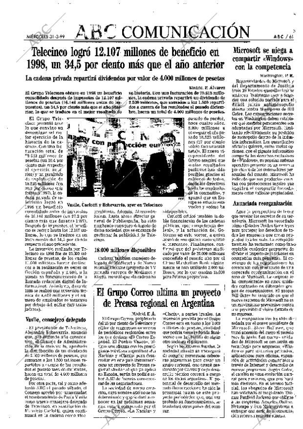 ABC MADRID 31-03-1999 página 61