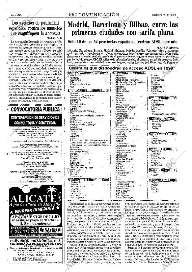 ABC MADRID 31-03-1999 página 62