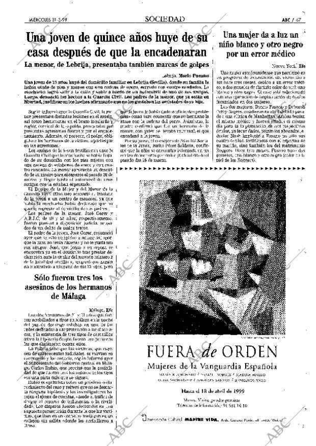 ABC MADRID 31-03-1999 página 67