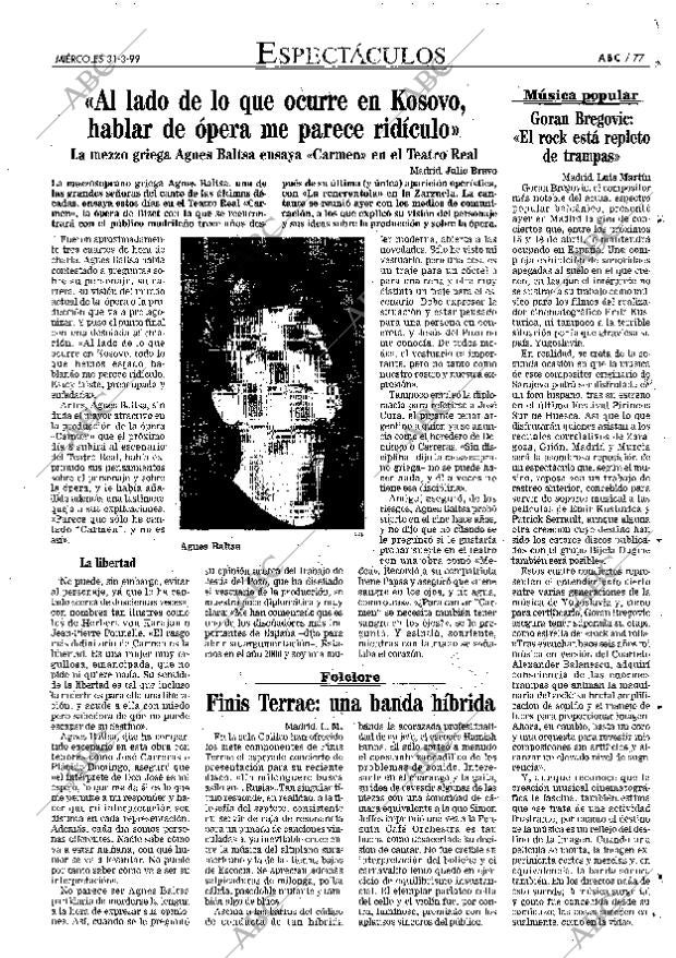 ABC MADRID 31-03-1999 página 77