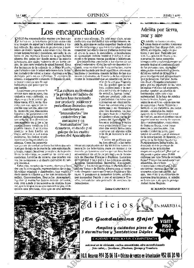 ABC MADRID 01-04-1999 página 14