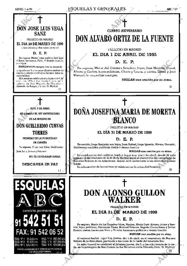 ABC MADRID 01-04-1999 página 87