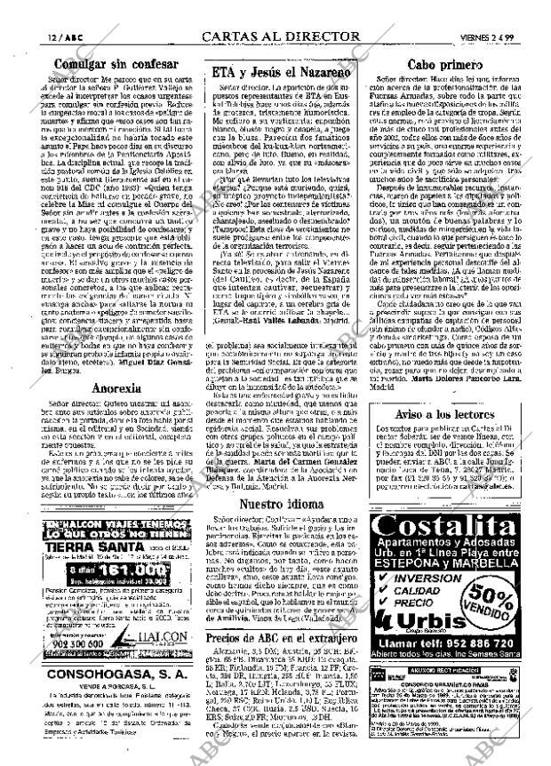 ABC MADRID 02-04-1999 página 12
