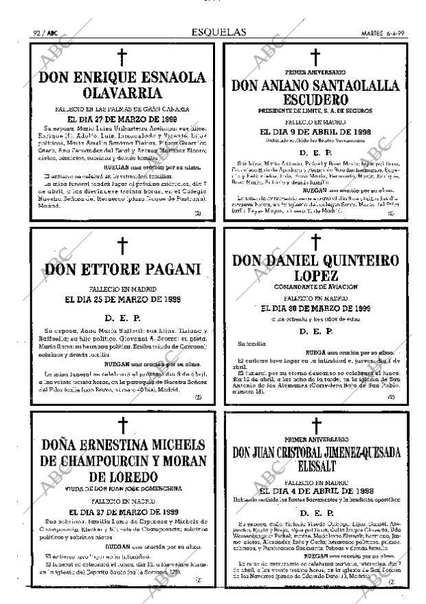ABC MADRID 06-04-1999 página 92
