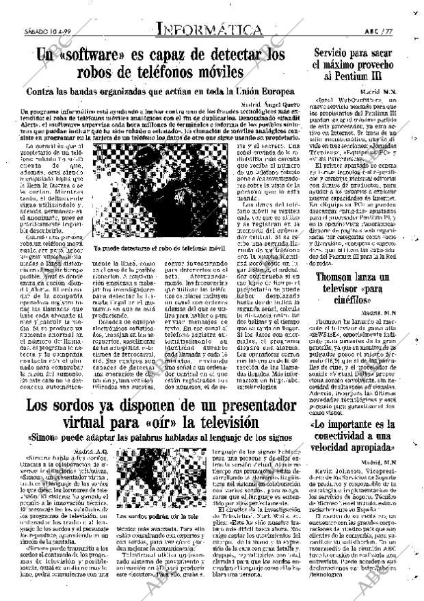ABC MADRID 10-04-1999 página 77