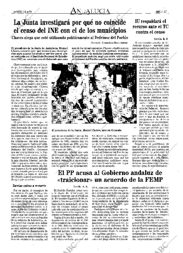 ABC SEVILLA 13-04-1999 página 27
