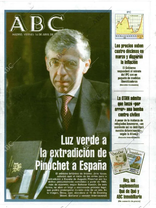 ABC MADRID 16-04-1999 página 1