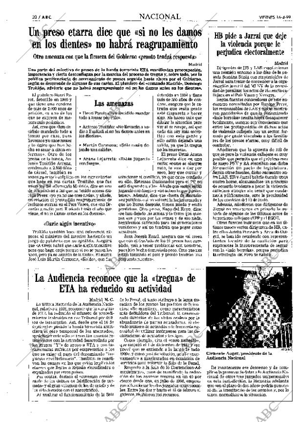 ABC MADRID 16-04-1999 página 20