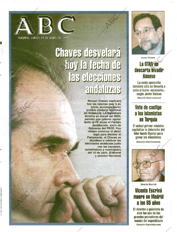 ABC MADRID 19-04-1999 página 1