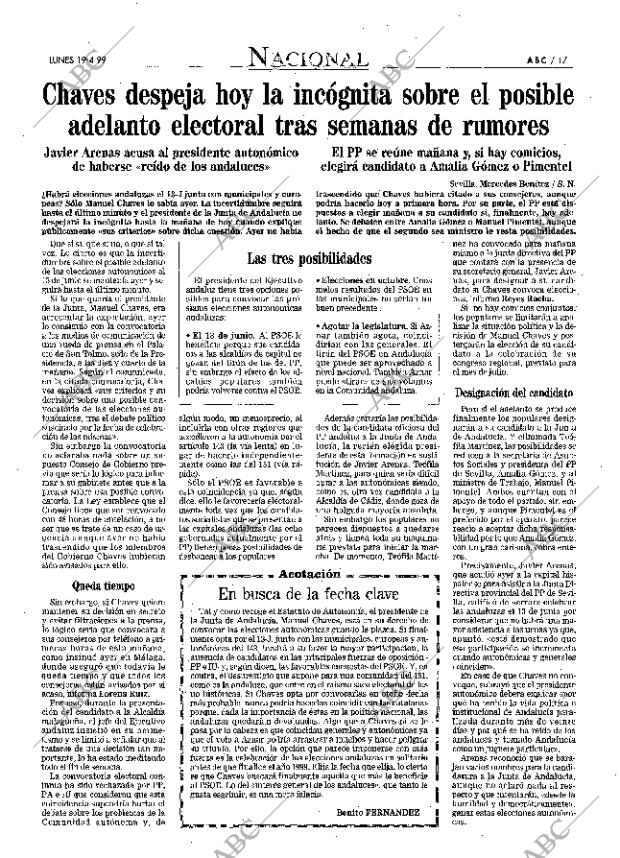 ABC MADRID 19-04-1999 página 17