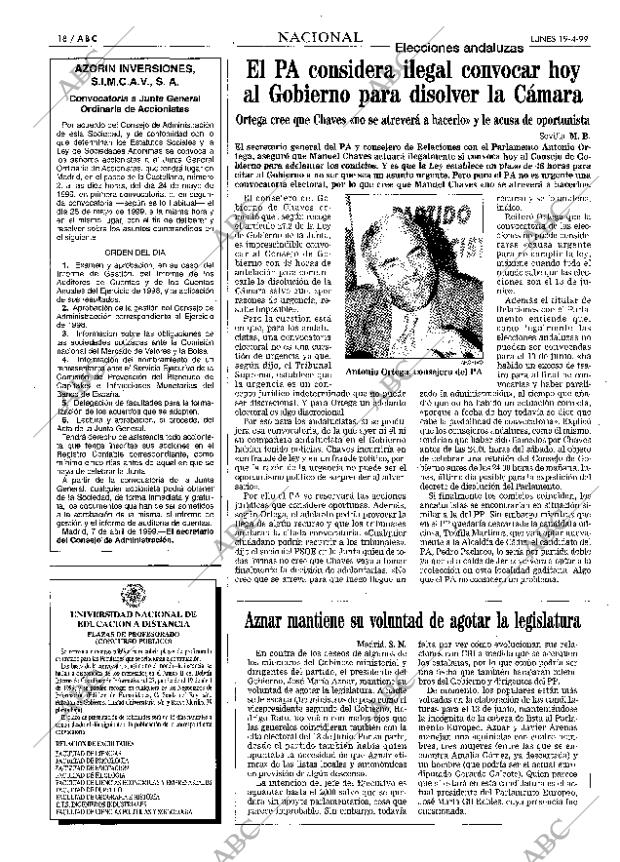 ABC MADRID 19-04-1999 página 18
