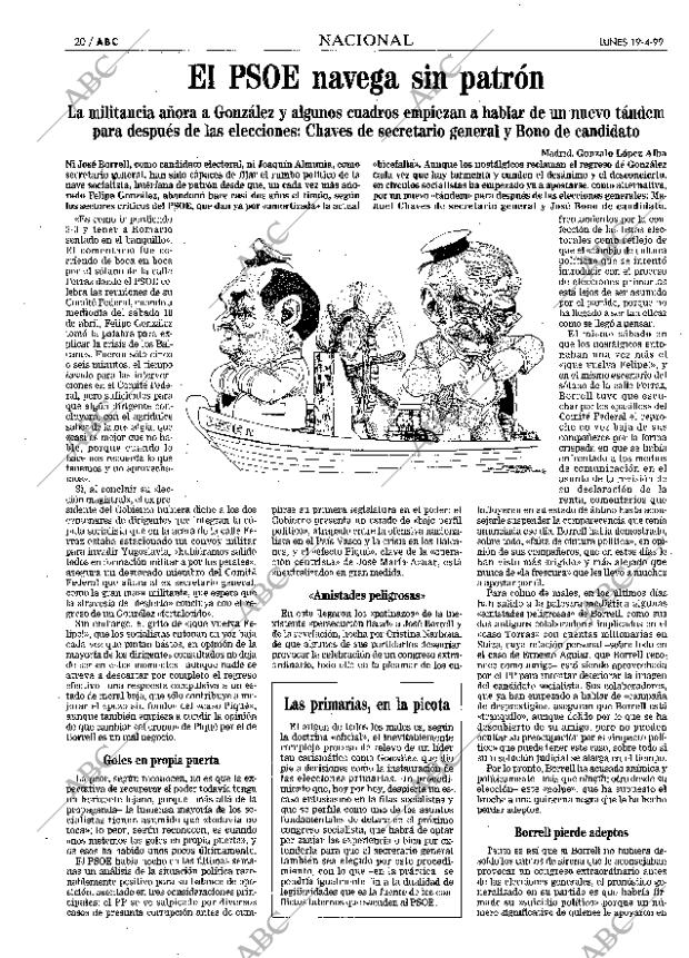 ABC MADRID 19-04-1999 página 20