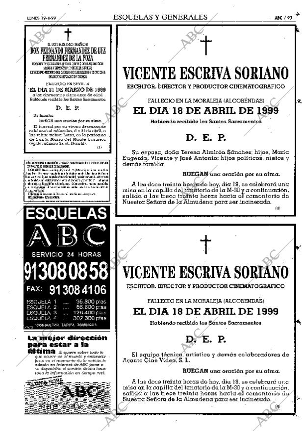 ABC MADRID 19-04-1999 página 93