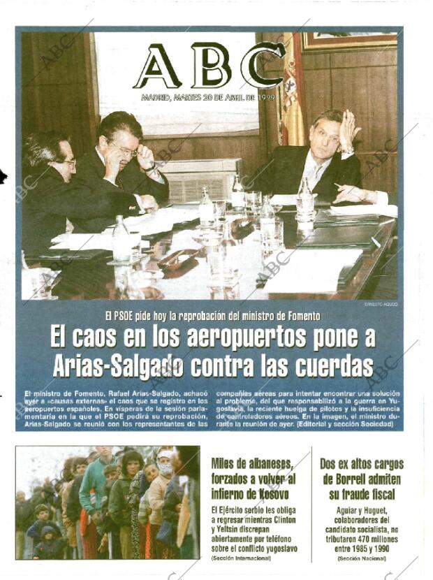 ABC MADRID 20-04-1999 página 1