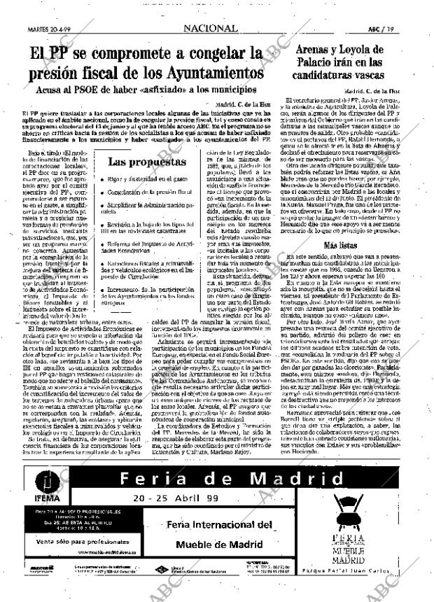 ABC MADRID 20-04-1999 página 19