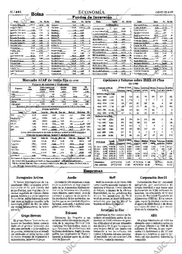 ABC MADRID 22-04-1999 página 52