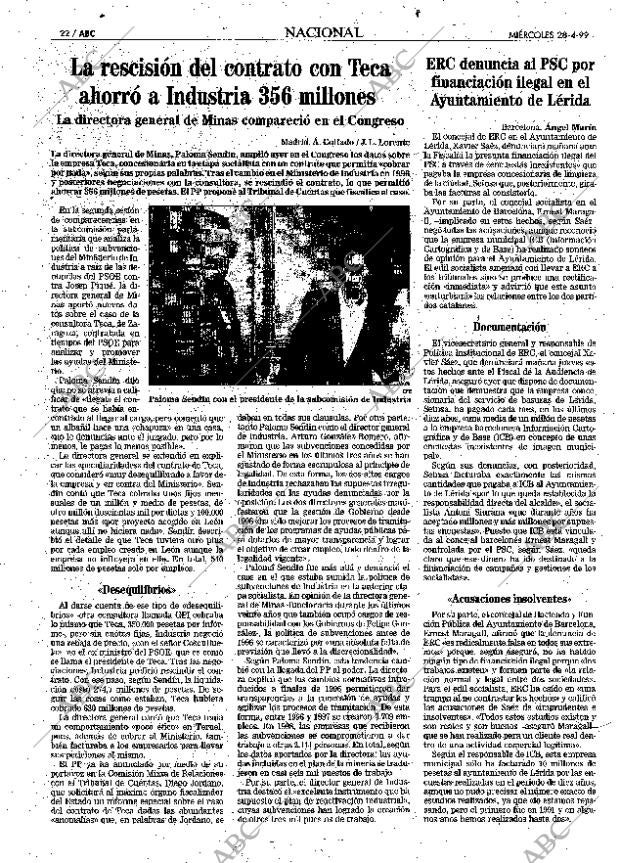 ABC MADRID 28-04-1999 página 22