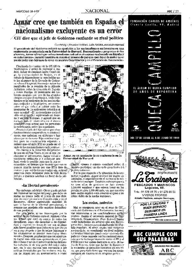 ABC MADRID 28-04-1999 página 23