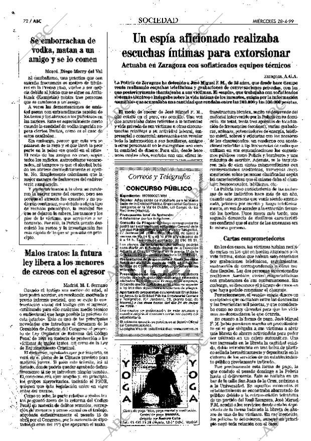 ABC MADRID 28-04-1999 página 72