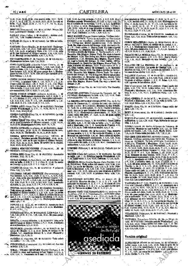 ABC MADRID 28-04-1999 página 92