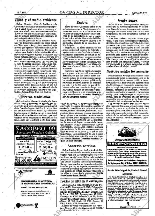 ABC MADRID 29-04-1999 página 12