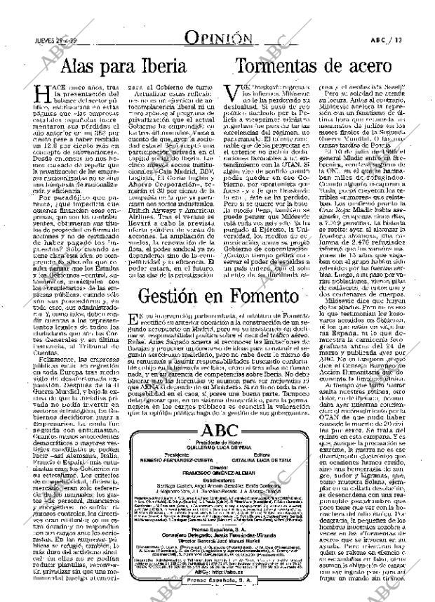ABC MADRID 29-04-1999 página 13