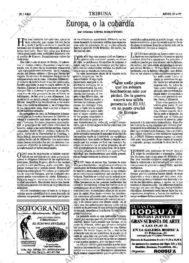 ABC MADRID 29-04-1999 página 28