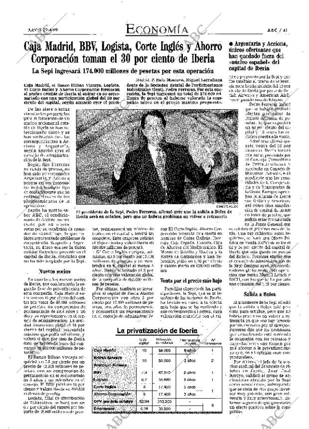 ABC MADRID 29-04-1999 página 41