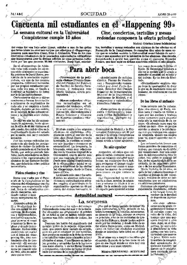 ABC MADRID 29-04-1999 página 74