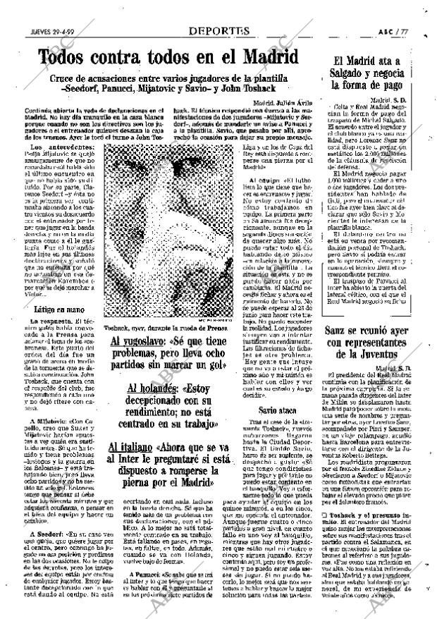ABC MADRID 29-04-1999 página 77