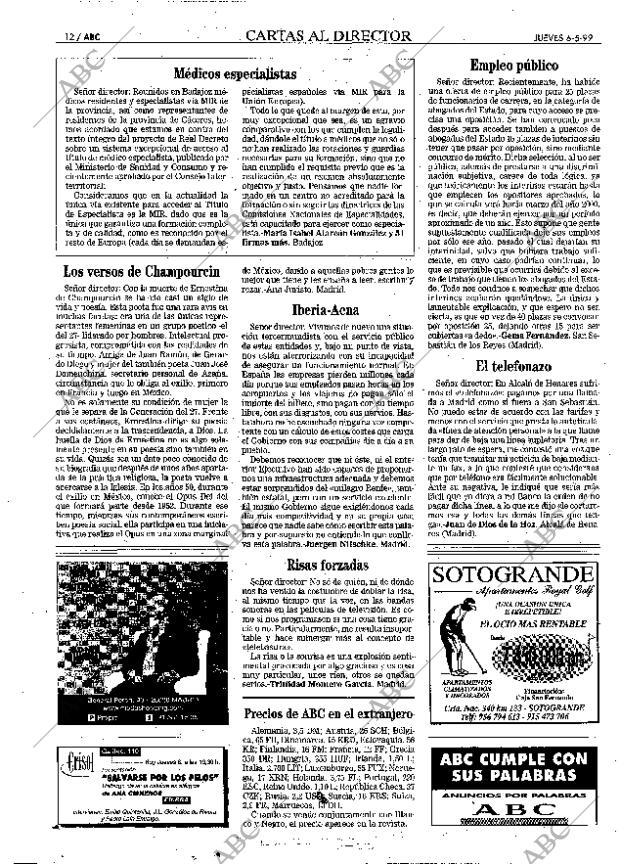 ABC MADRID 06-05-1999 página 12