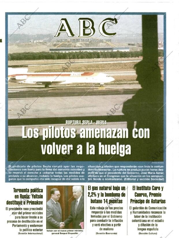 ABC MADRID 13-05-1999 página 1