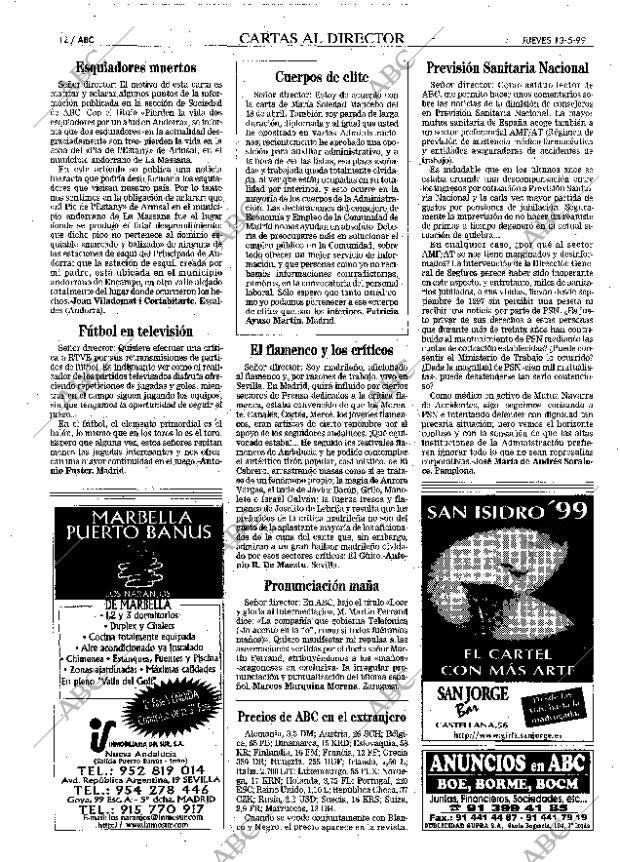ABC MADRID 13-05-1999 página 12