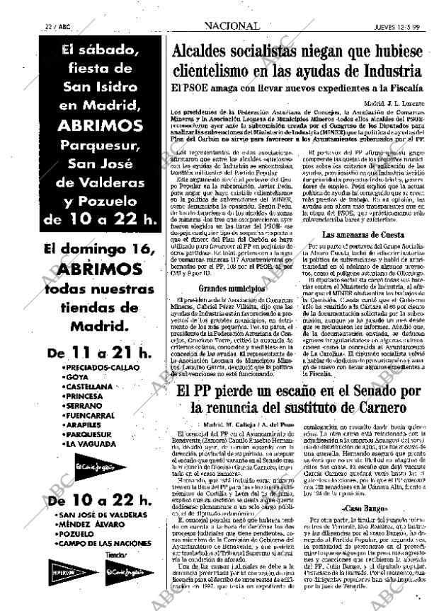 ABC MADRID 13-05-1999 página 22