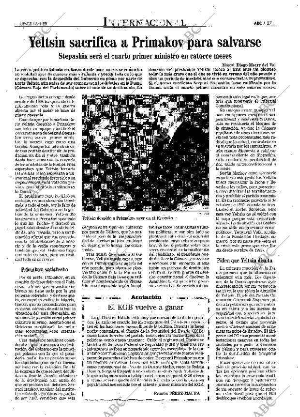 ABC MADRID 13-05-1999 página 27