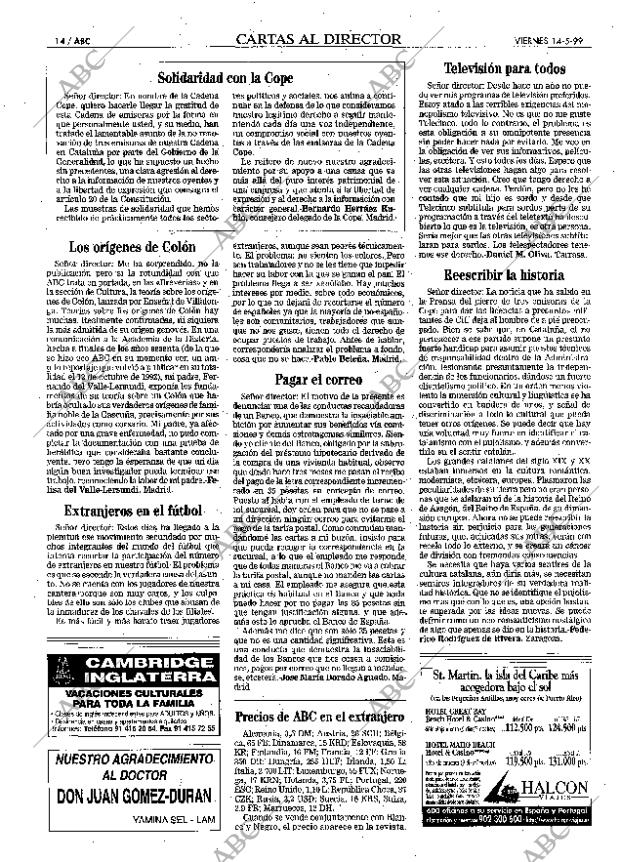 ABC MADRID 14-05-1999 página 14