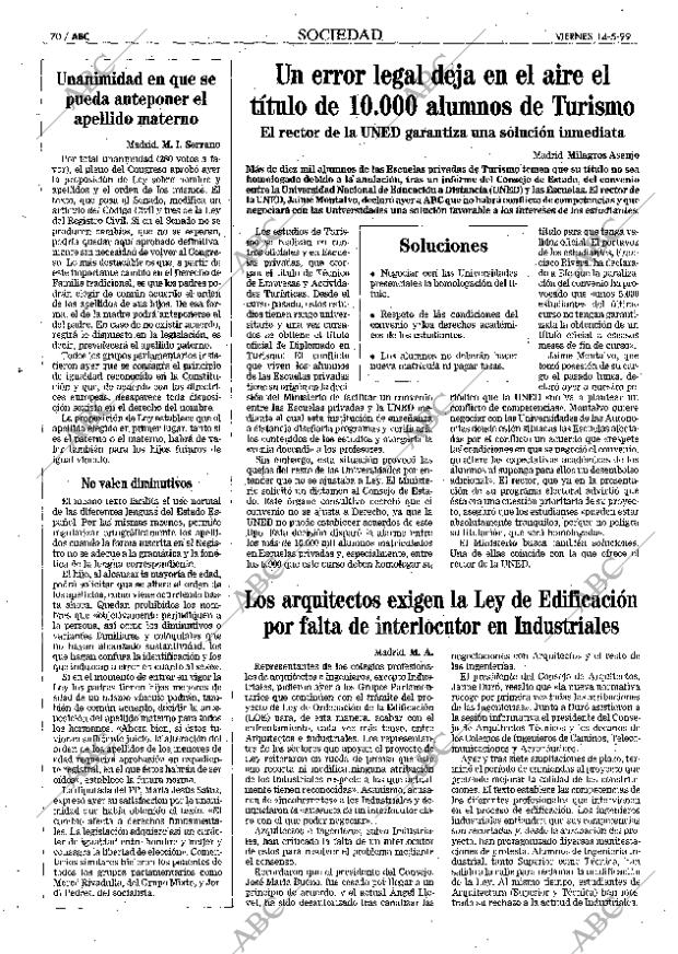 ABC MADRID 14-05-1999 página 70