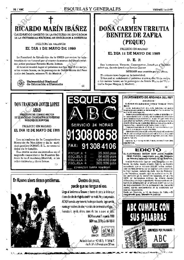 ABC MADRID 14-05-1999 página 98