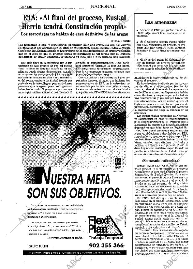 ABC MADRID 17-05-1999 página 28